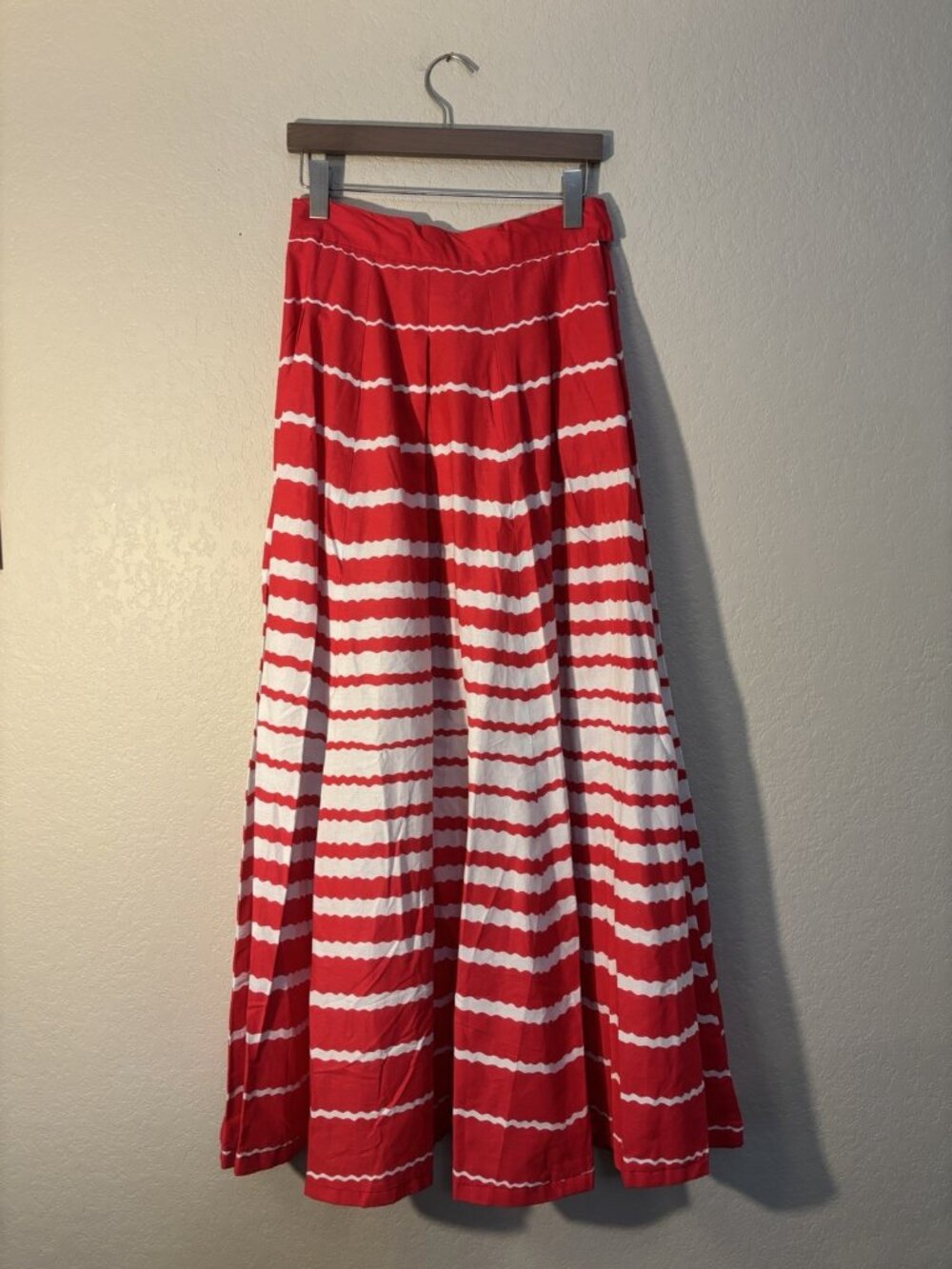 Francis + Benedict Pink White Maxi Skirt 100% Cotton Hand Made Sz Small